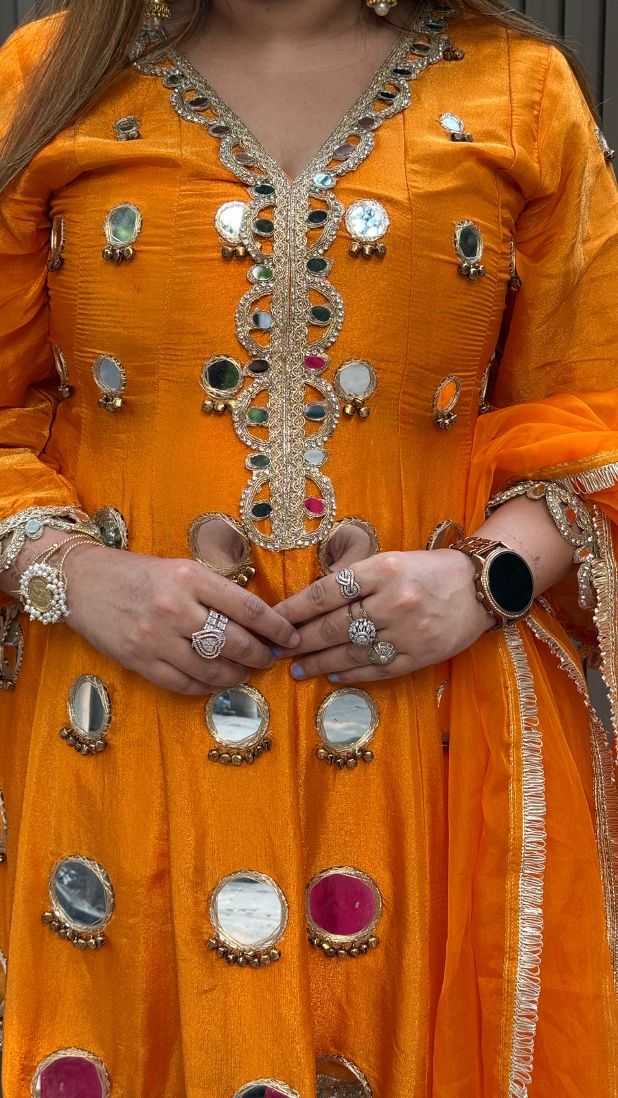 Arvaya Farshi Suit- Purple, Orange, Beige, Blue