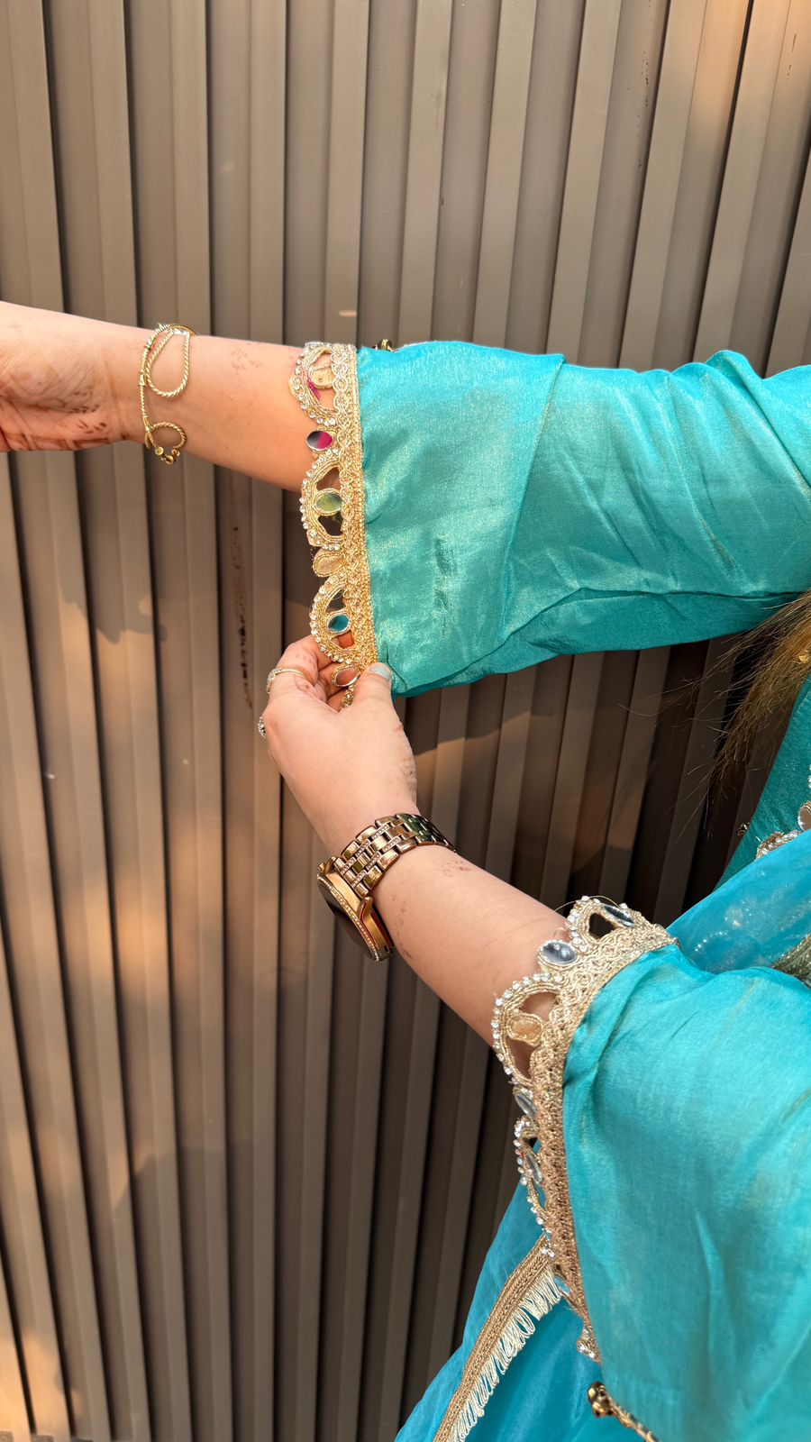 Arvaya Farshi Suit- Purple, Orange, Beige, Blue