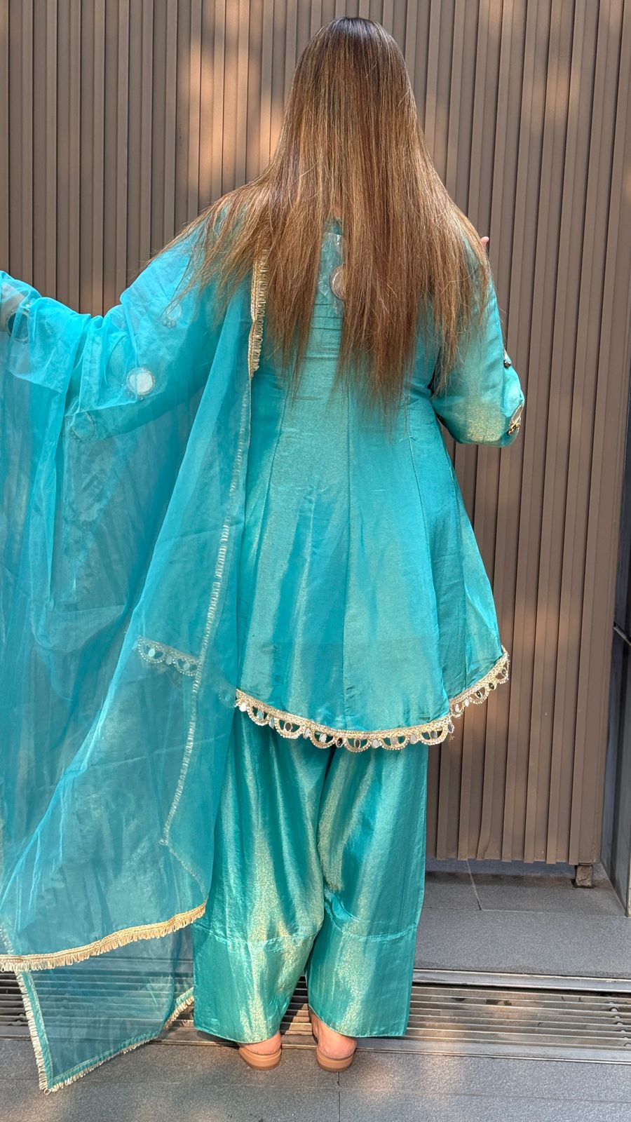 Arvaya Farshi Suit- Purple, Orange, Beige, Blue