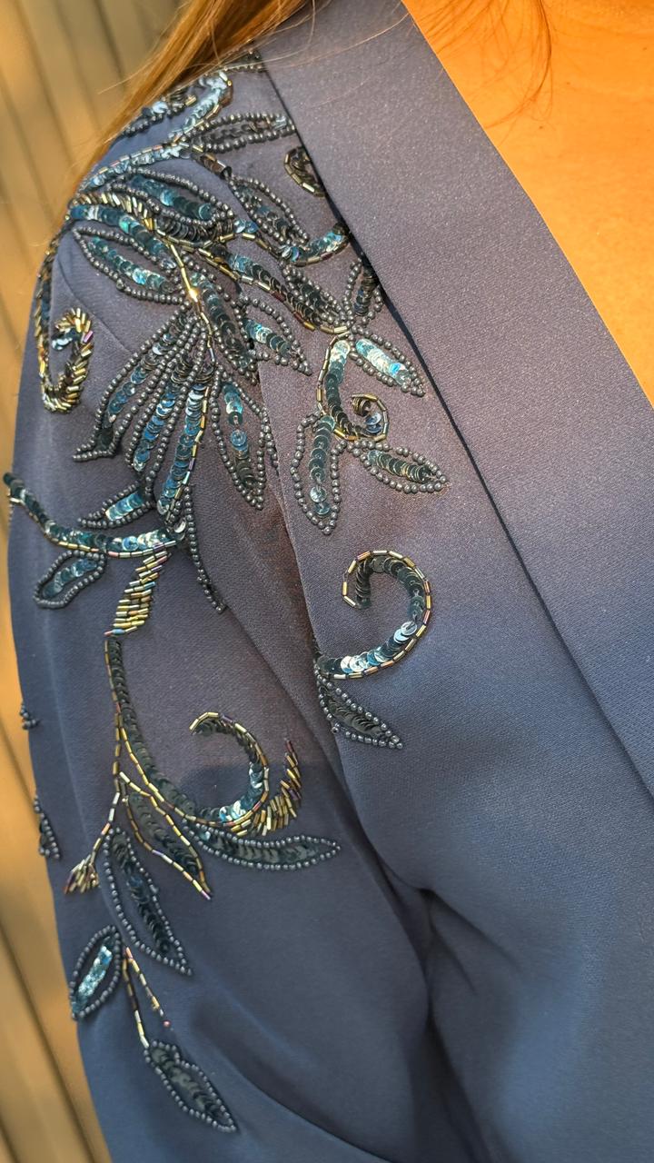 Orlena Blazer Set- Navy, Green