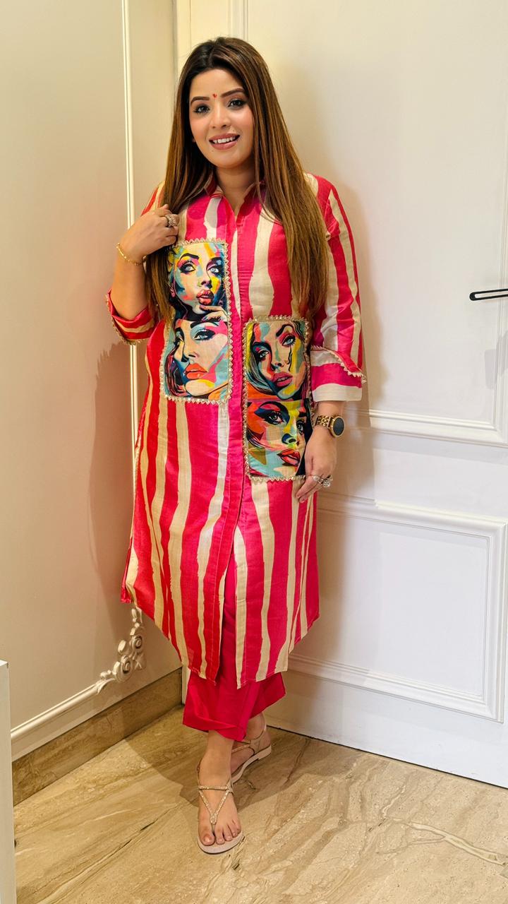 Avenya Suit Set- Red, Pink