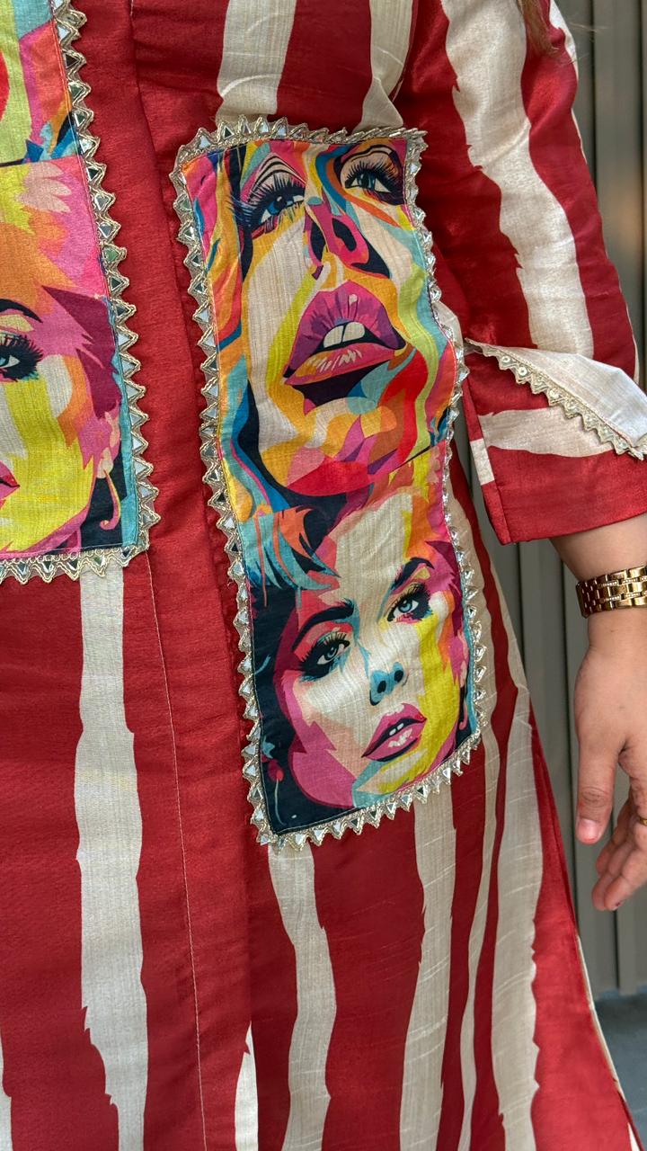 Avenya Suit Set- Red, Pink