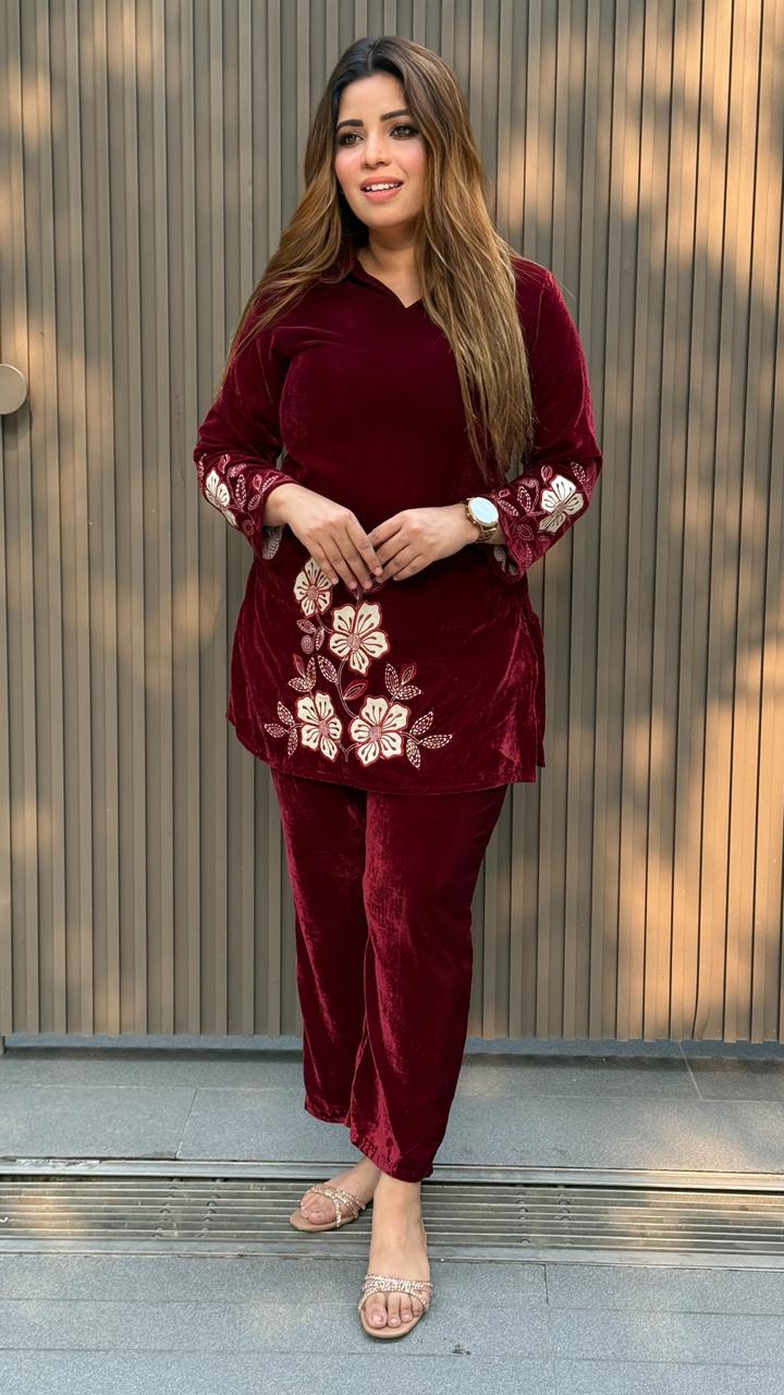 Mehnira Velvet Corset- Maroon, Purple, Black