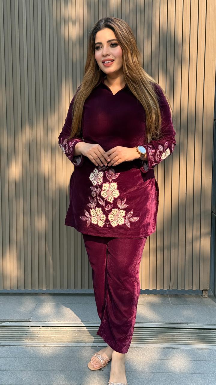 Mehnira Velvet Corset- Maroon, Purple, Black