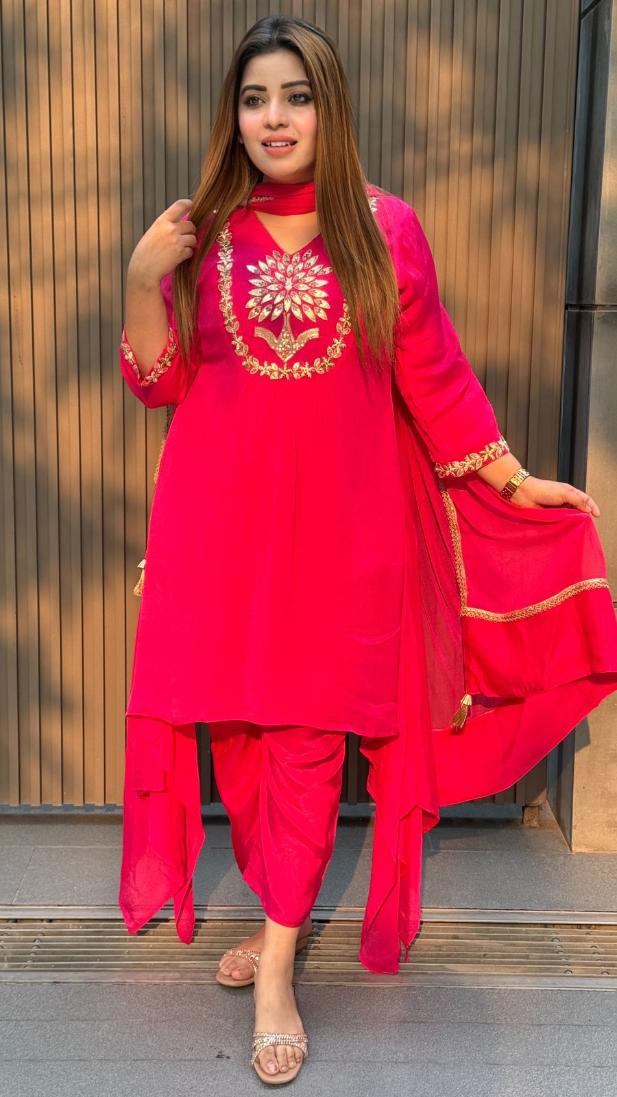 Arvisha Suit Set- Magenta, Pink