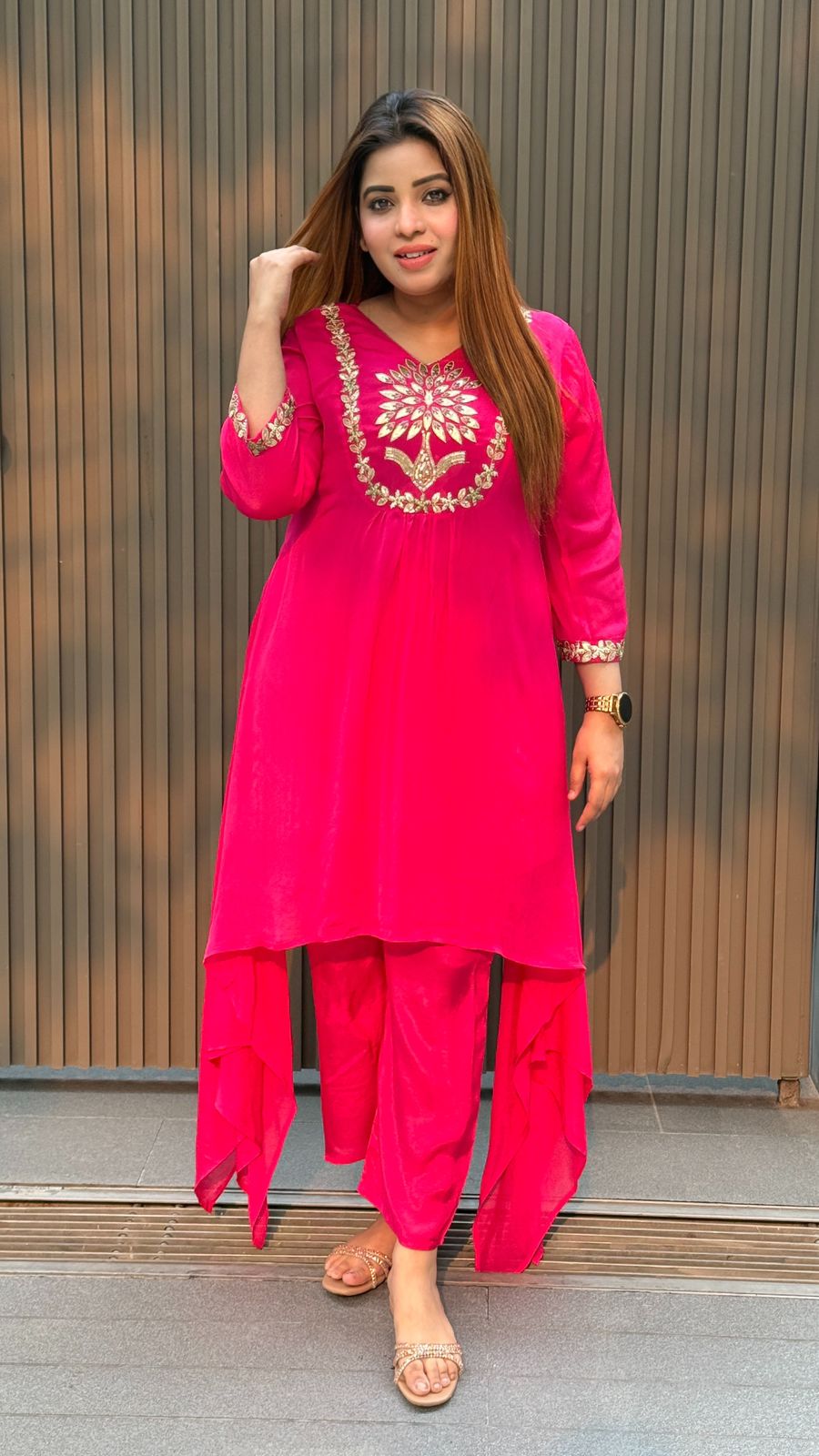 Arvisha Suit Set- Magenta, Pink
