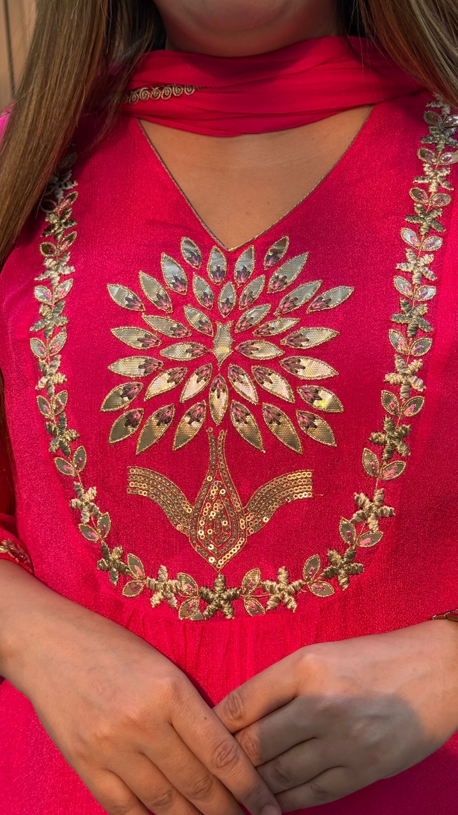 Arvisha Suit Set- Magenta, Pink