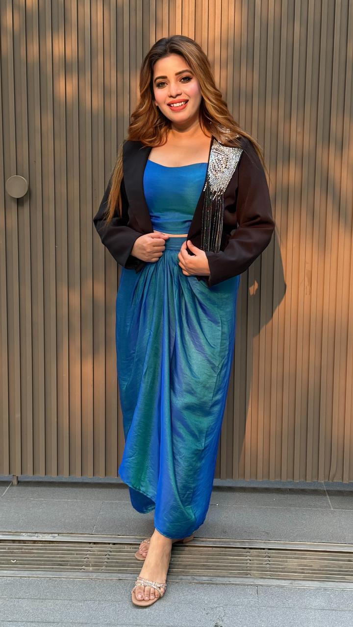 Venyr Skirt Set- Blue, Brown, Pink