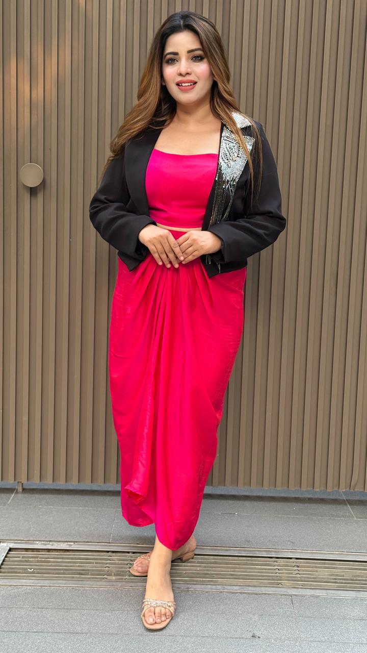 Venyr Skirt Set- Blue, Brown, Pink