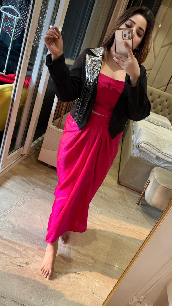 Venyr Skirt Set- Blue, Brown, Pink