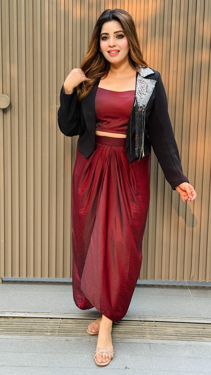 Venyr Skirt Set- Blue, Brown, Pink