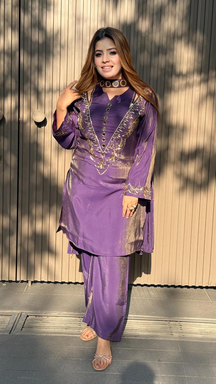 Nayvya Suit Set - Brown, Purple, Beige, Red