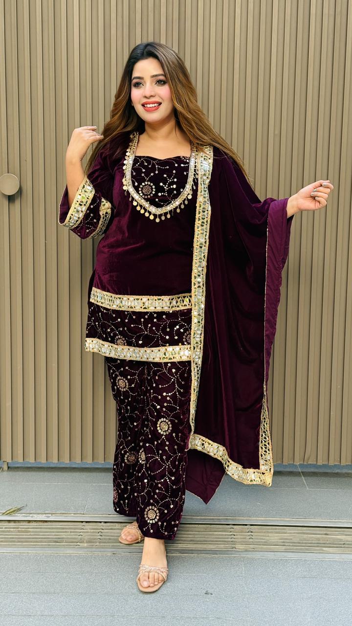 Riyana Cordset- Purple, Black