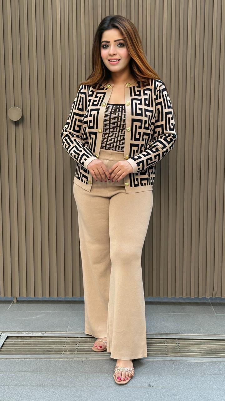 Avinya Cordset- Beige, Black, White