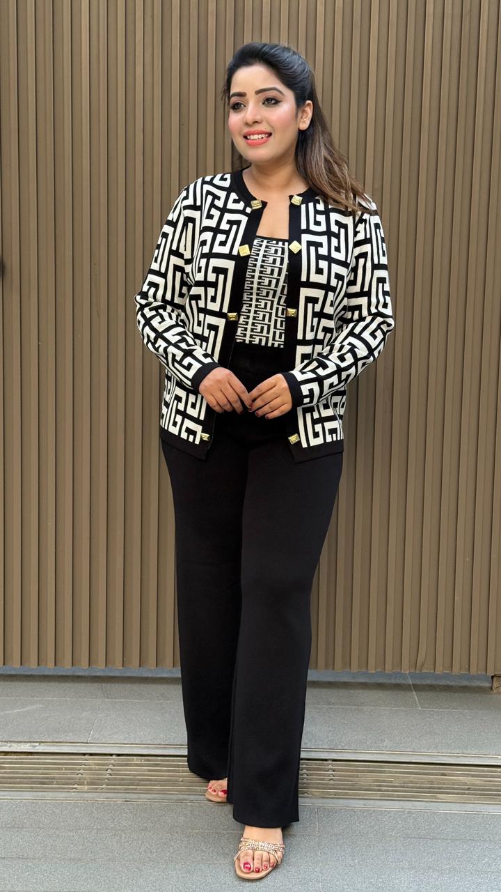 Avinya Cordset- Beige, Black, White