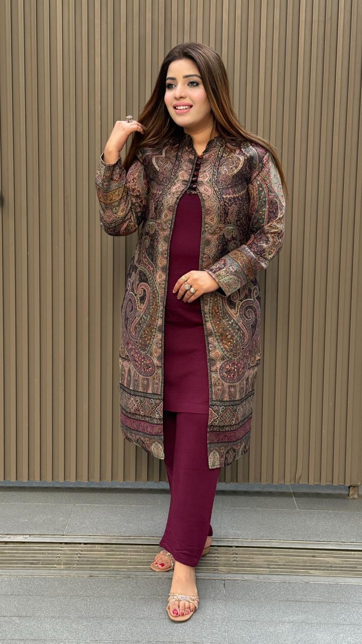 Navera Daffodil Wool Cordset- Purple, Black