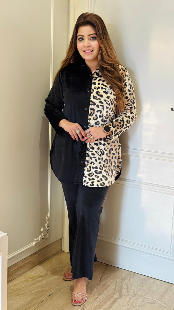 Tavrina Tiger Print Set- Black