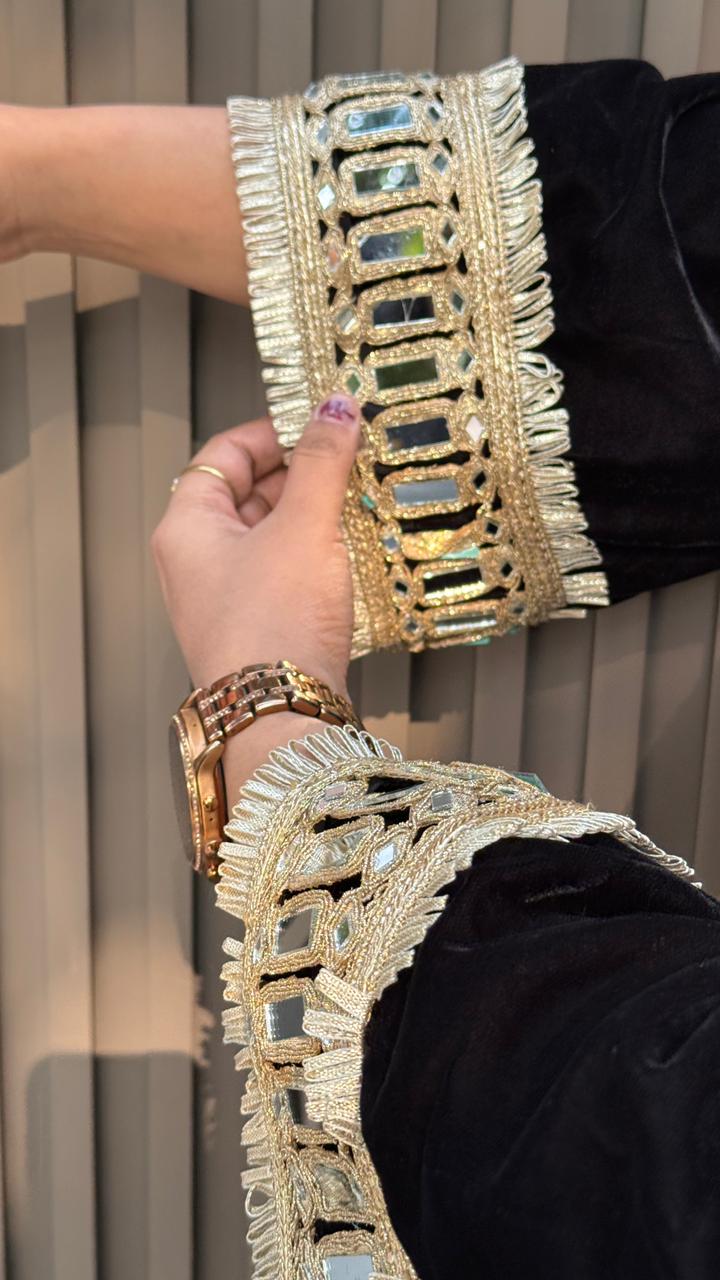 Reyamira Suit Set- Maroon, Black, Green