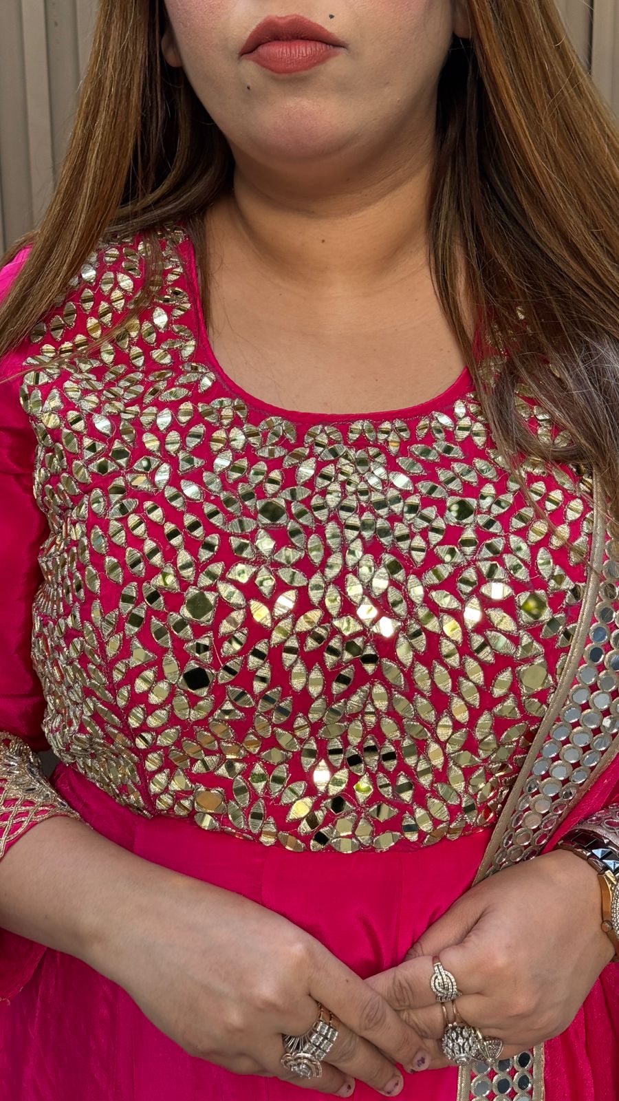 Afsheen Anarkali Suit- Black, Pink, Purple