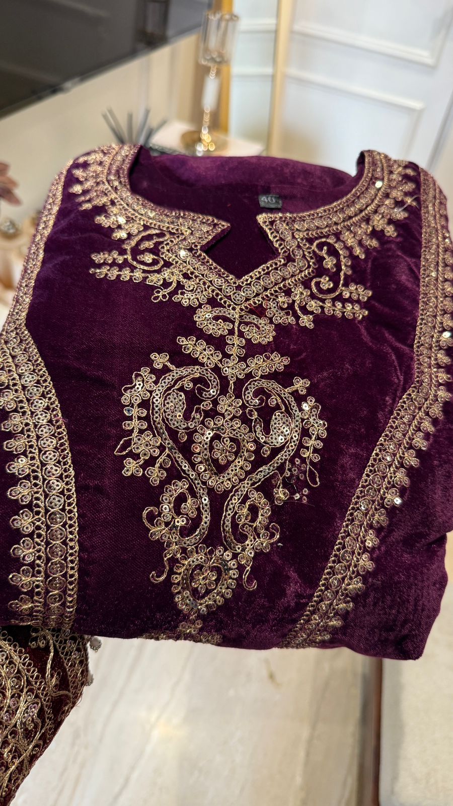 Meriva Velvet Suit Set- Purple, Blue, Maroon, Black