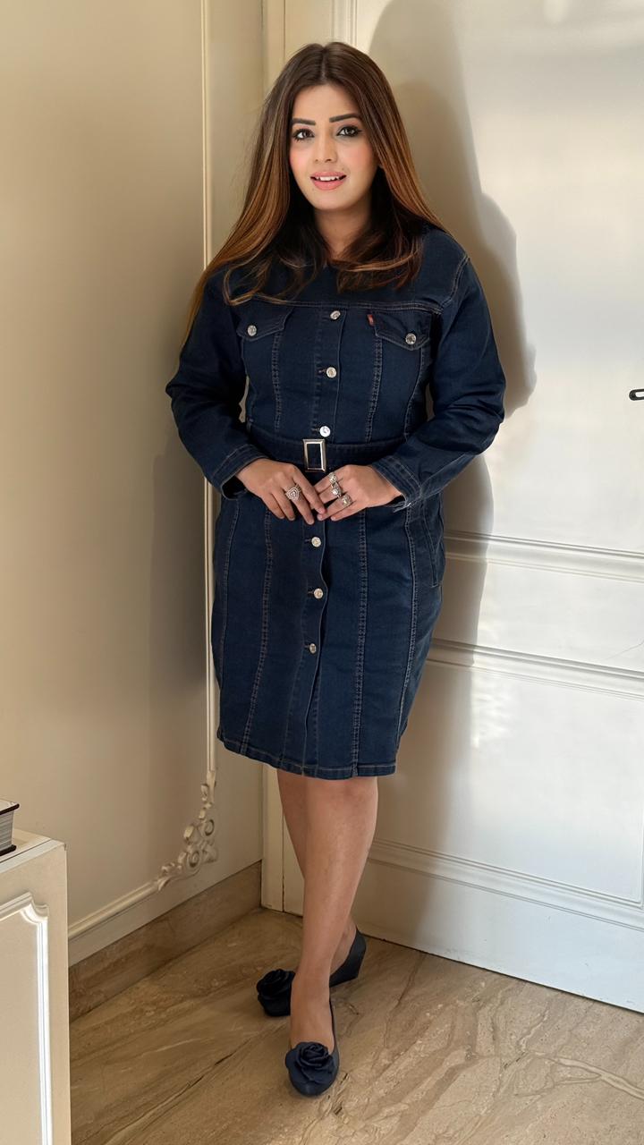 Vionna Midi Dress- Blue, Navy