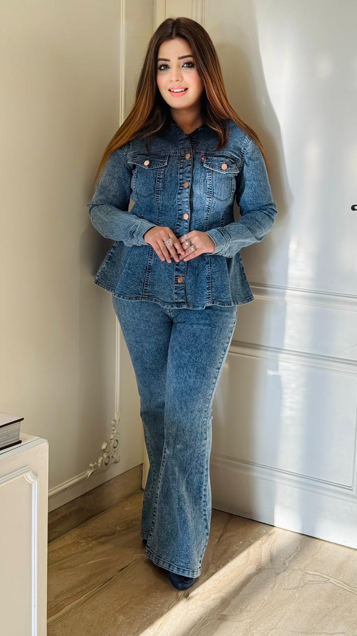 Selvina Denim Cordset- Navy, Blue