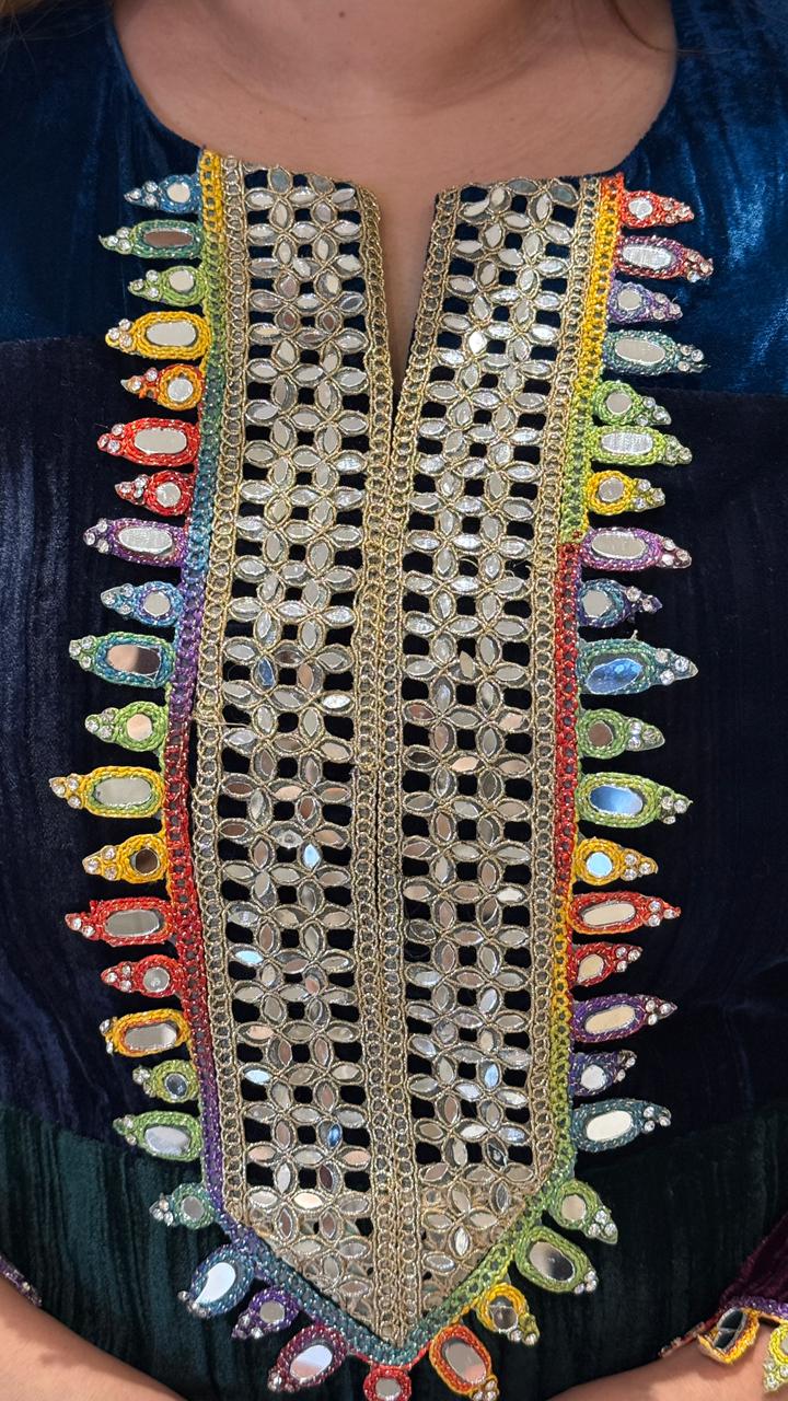 Veloura Multi-Crinkled Cordset- Mustard, Blue