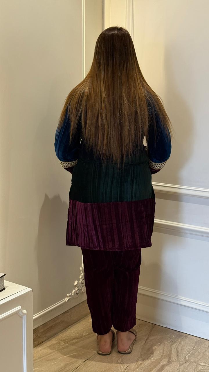 Veloura Multi-Crinkled Cordset- Mustard, Blue