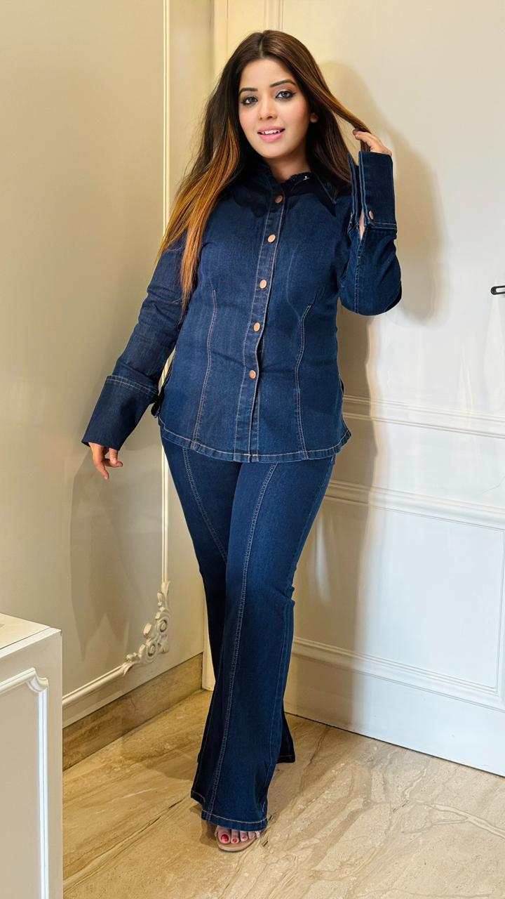 Denvara Denim Cordset- Navy, Blue