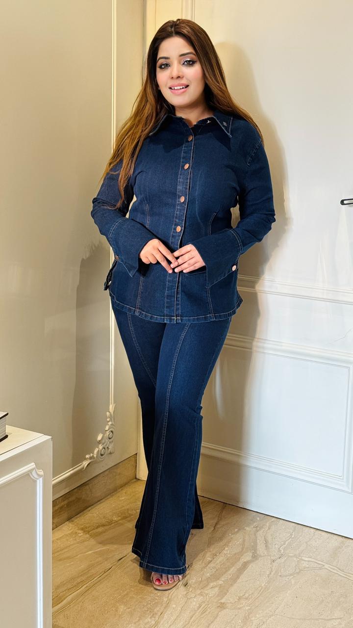 Denvara Denim Cordset- Navy, Blue