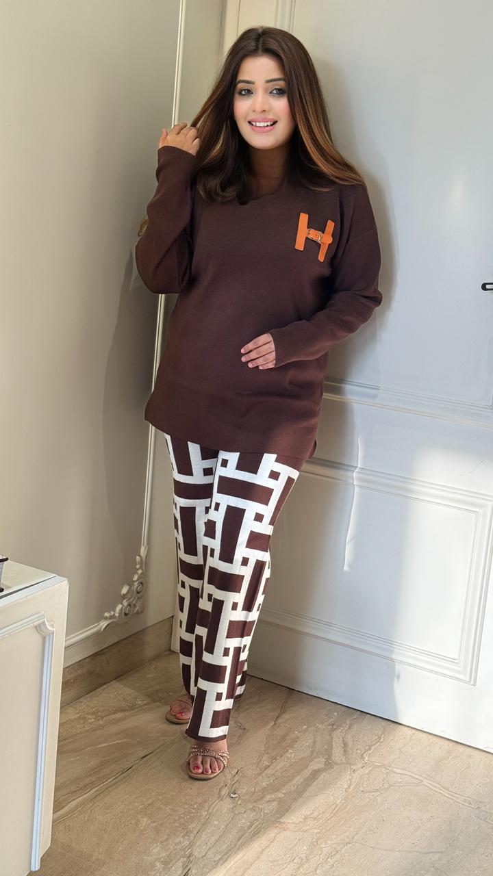 Woolara Woolen Cordset- Brown, Black, Orange