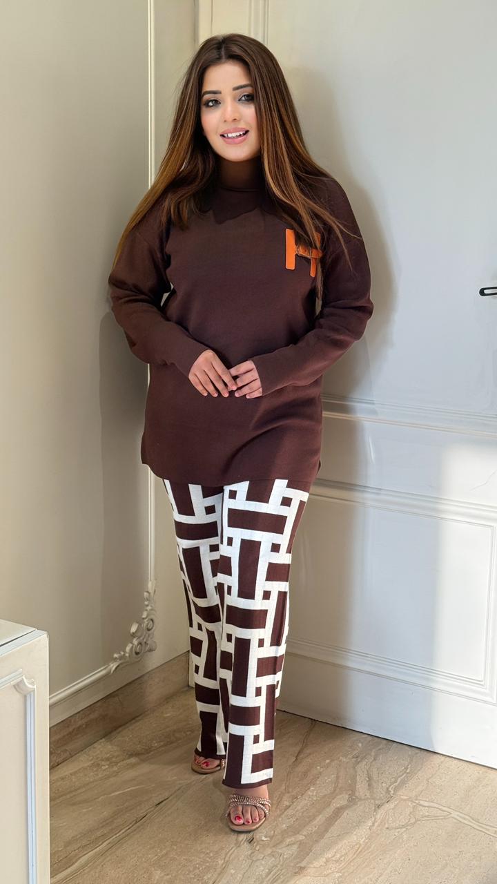 Woolara Woolen Cordset- Brown, Black, Orange