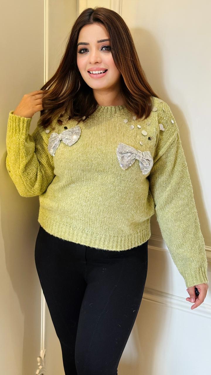 Bloome  Woolen Sweater- Orange,Black, Green