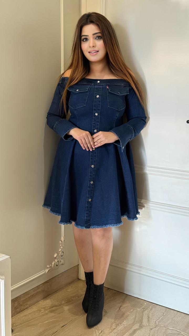 Skayra Midi Dress- Blue, Navy