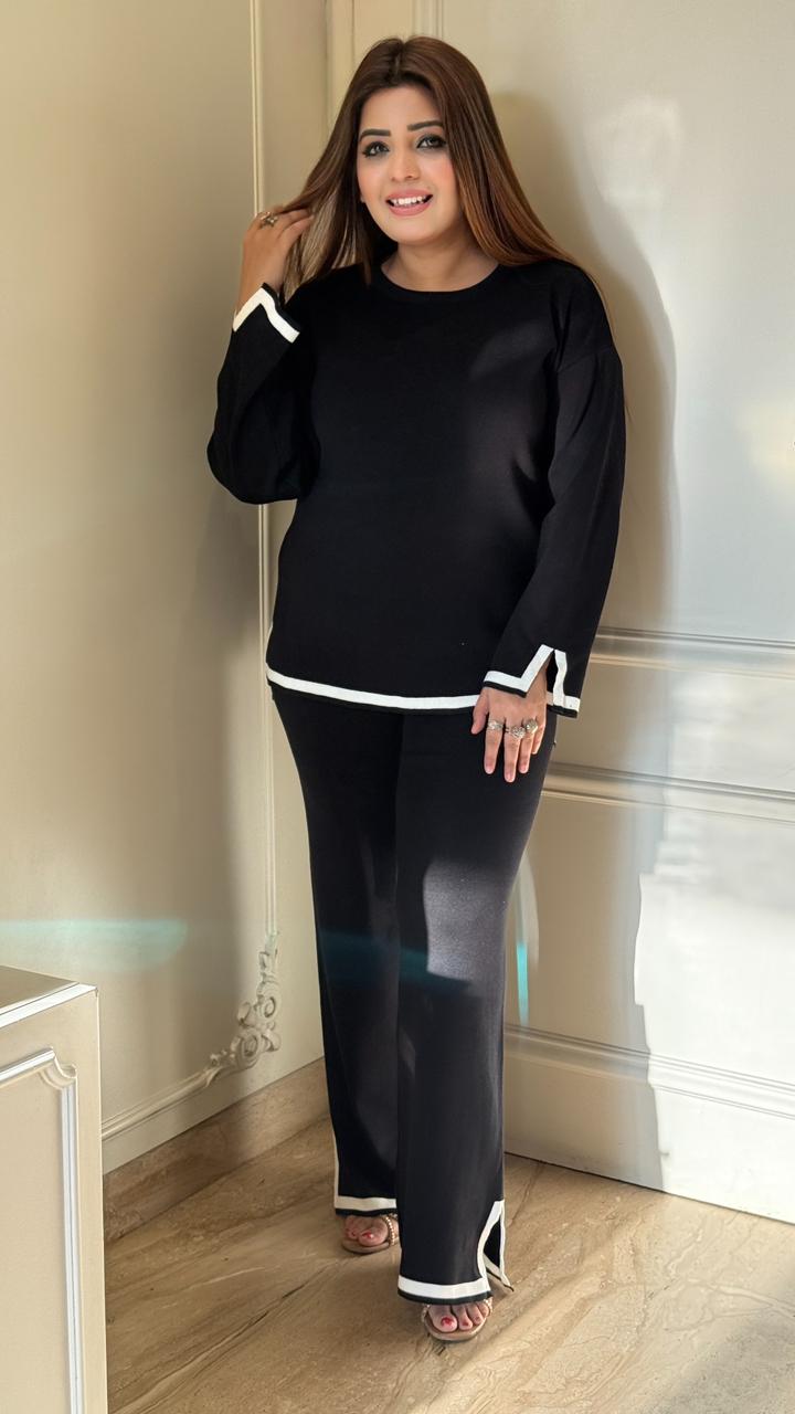 Netra Luxe Netting Cordset-Beige, Black, Pink