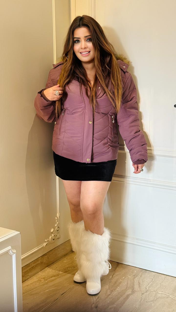 Furzen Warm Fur Jacket- Beige, Pink, Purple