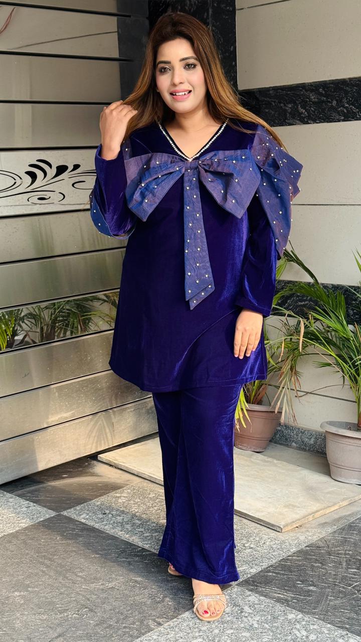 Velvora Cord set- Black, Blue