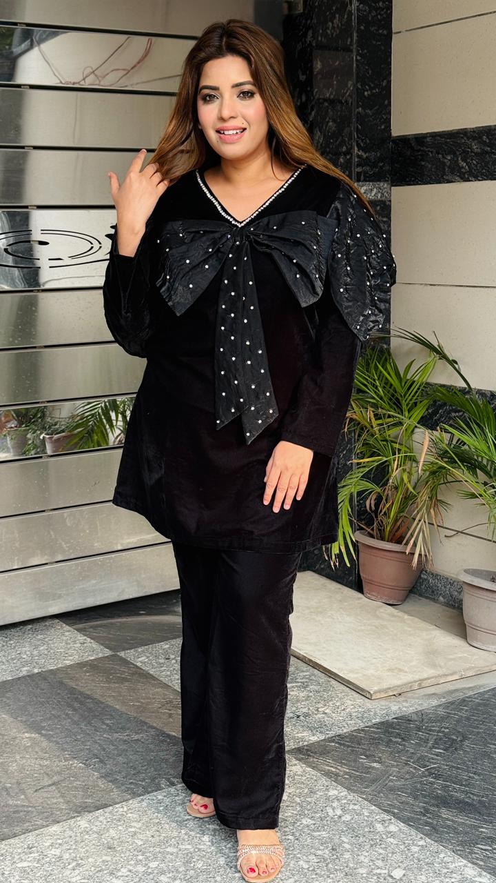 Velvora Cord set- Black, Blue