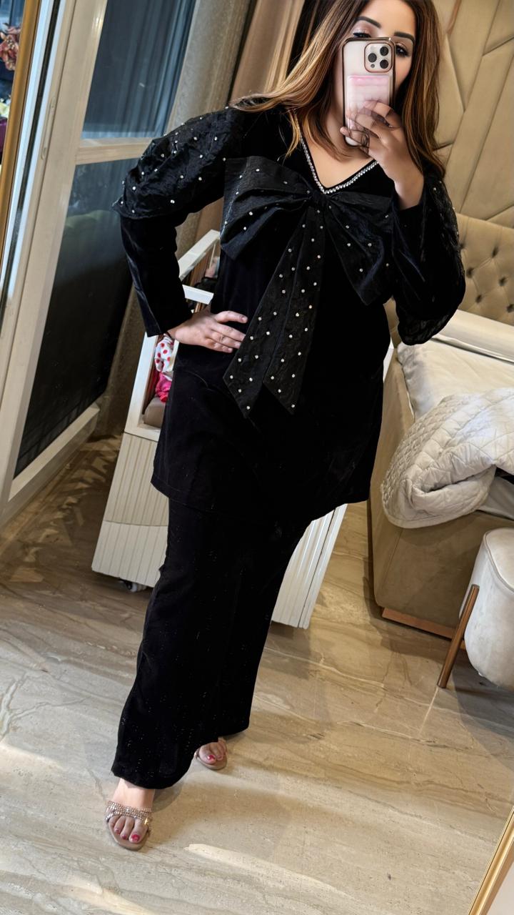 Velvora Cord set- Black, Blue