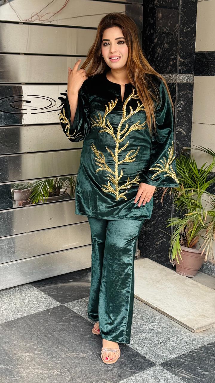 Bellvora Bell Bottom Cordset- Black, Green, Purple