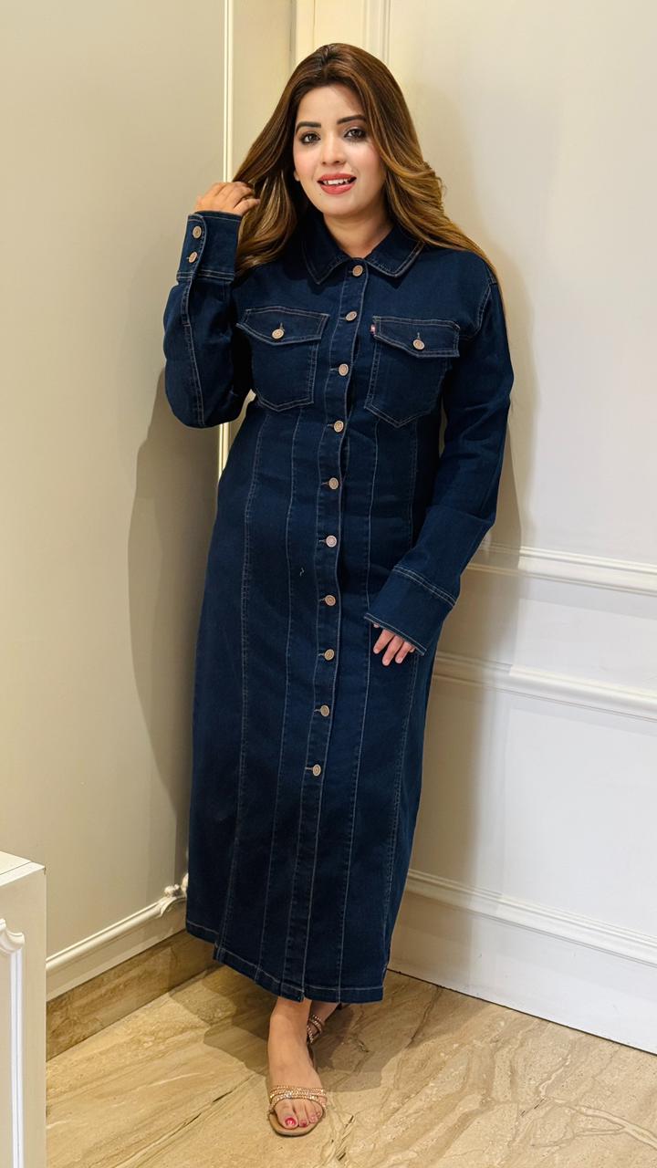 Denivora Denim Dress- Blue, Grey