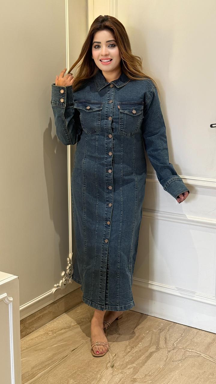 Denivora Denim Dress- Blue, Grey