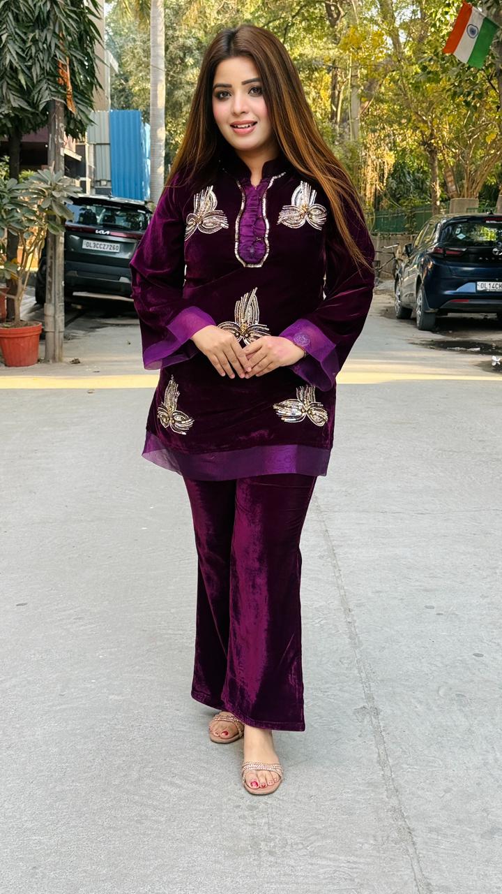 Vinara Bell Bottom Cordset – Wine, Brown