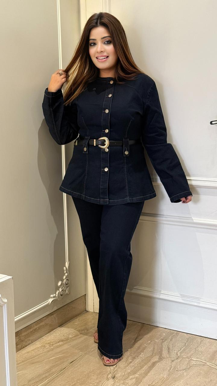 Denivella Denim Cordset- Blue, Navy