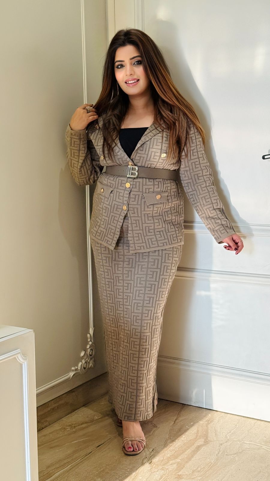 Derin Warm Cordset- White, Maroon, Biege, Brown