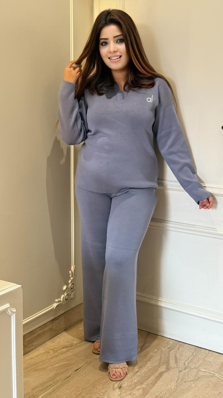 Sude Warm Track Suit- Grey, Black