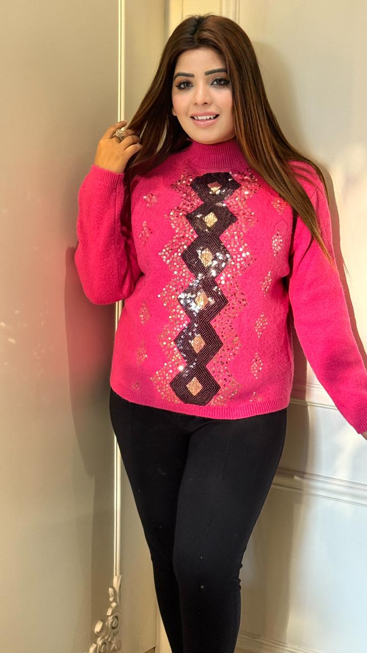 Ecrin Warm Sweater - Pink, Black