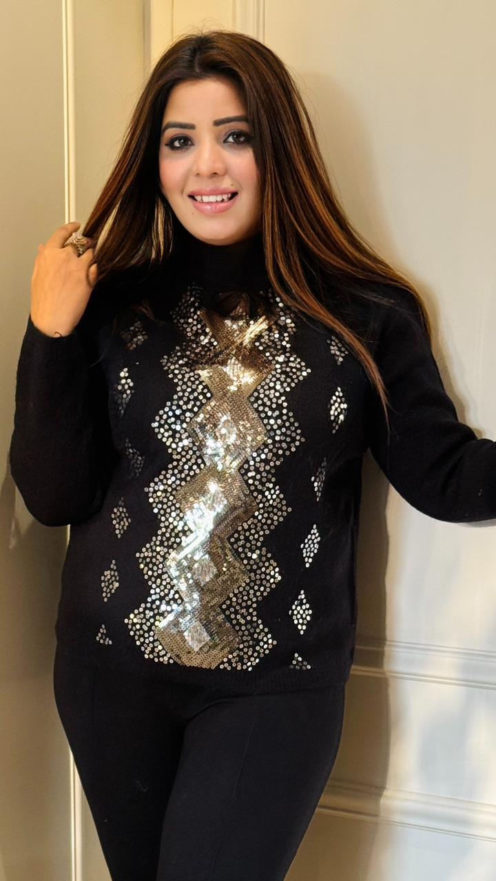 Ecrin Warm Sweater - Pink, Black