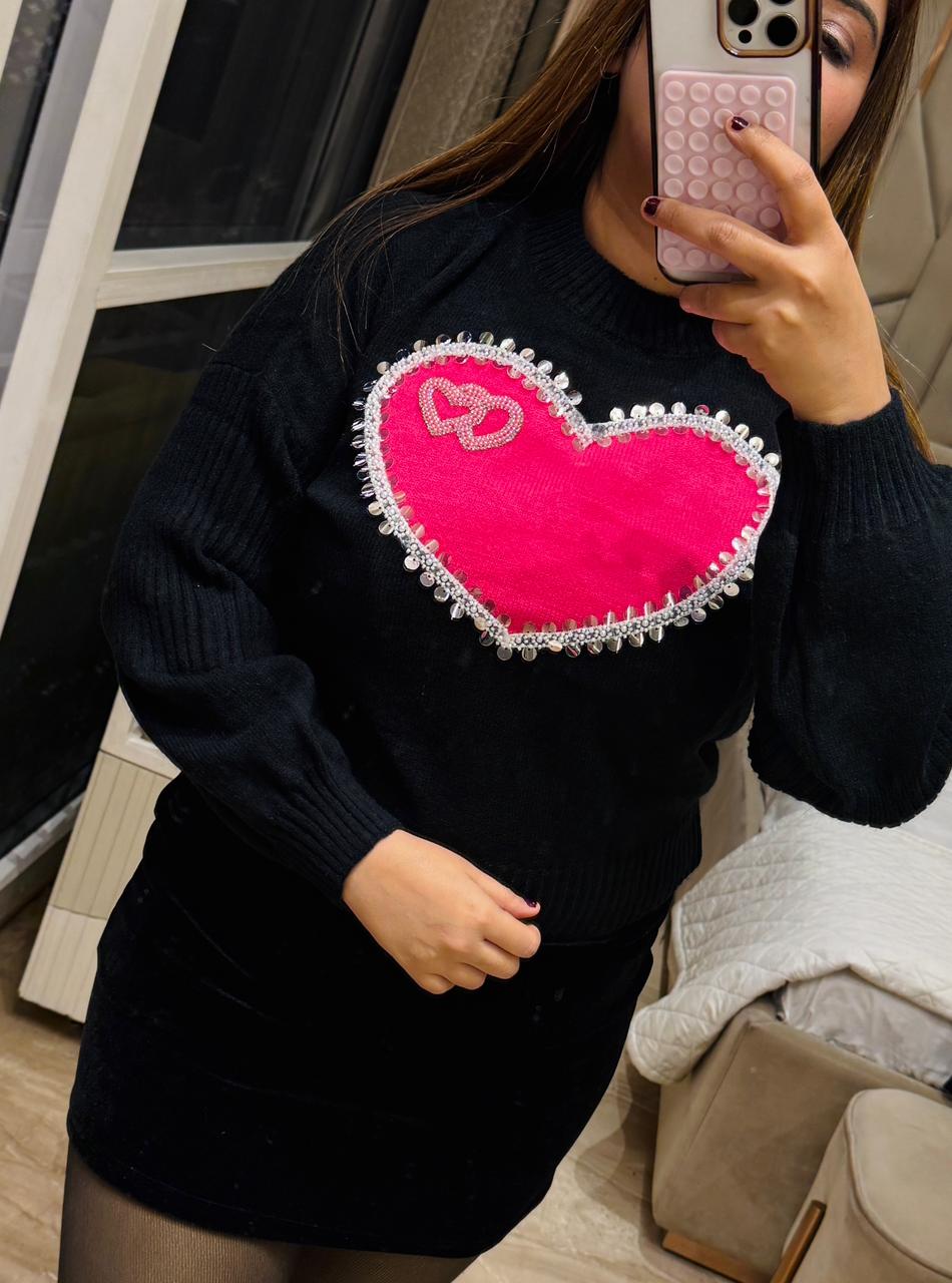 Aysel Woolen Sweater- Green, Red, Pink