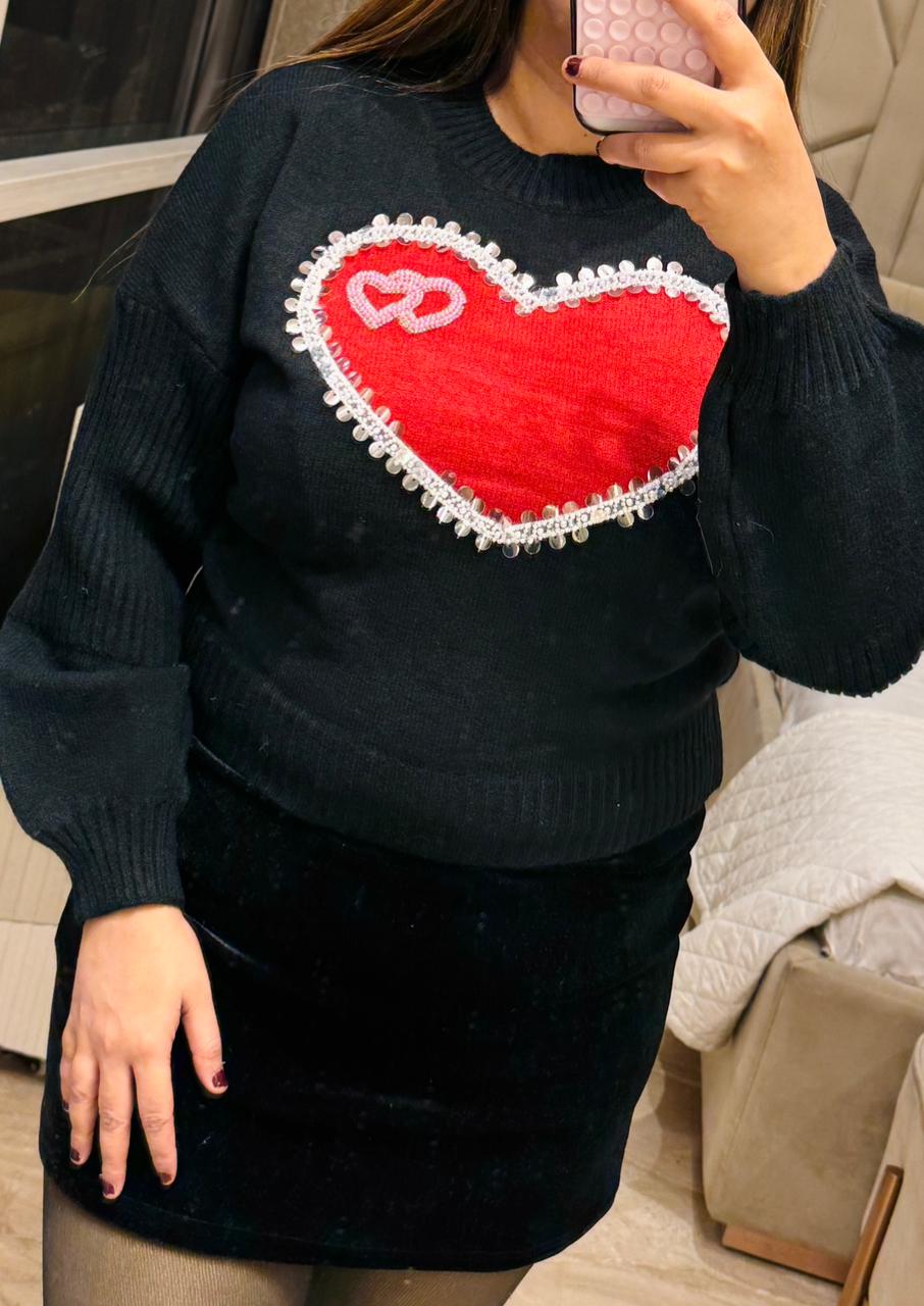 Aysel Woolen Sweater- Green, Red, Pink